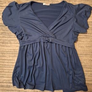 3 For $21 Blue V-Neck Wrap Maternity Top XL